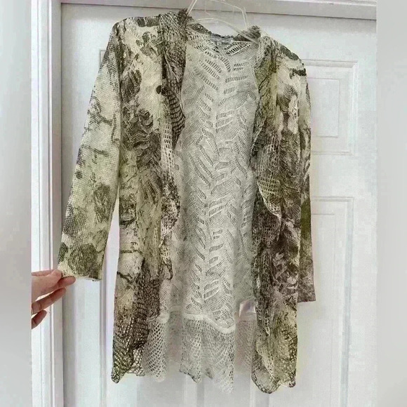 Alberto Malaki Crochet Neural Colored Cardigan High Quality Fabric‎ Size S - Picture 4 of 4